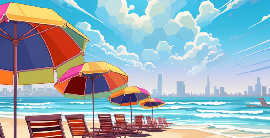 playerzero0_vibrant_engaging_Pixar_art_summer_holiday_beach_hap_0d304802-d207-4eb7-bbe2-e398d2df1618